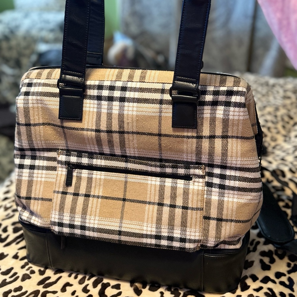 Limited edition plaid BÉIS mini weekender - Picture 2 of 10